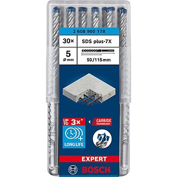 Бур по бетону Bosch SDS-Plus-7Х 5x50x115 мм 30 шт. (2608900178)