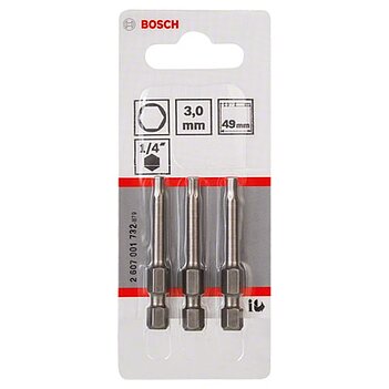 Бита Hex Bosch Extra Hard 1/4" 3,0 мм 3 шт. (2607001732)