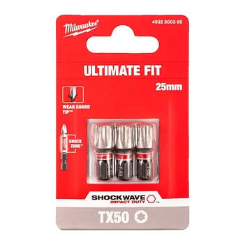 Біта ударна Torx Milwaukee Shockwave Impact Duty 1/4" TX50 3 шт. (4932500368)