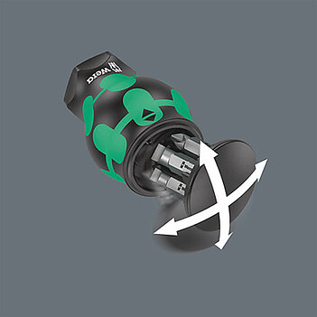 Викрутка з набором біт WERA Kraftform Kompakt Stubby Magazin 4 7 шт. коротка (05008877001)