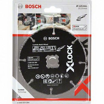 Круг отрезной по дереву Bosch X-LOCK Carbide Multi Wheel 125x1,0x22,23мм (2608619284)