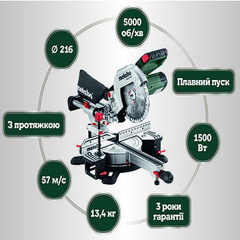 Пила торцовочная Metabo KGS 216 M (613216000)