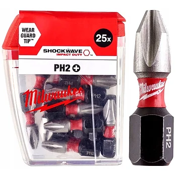 Біта ударна Phillips Milwaukee Shockwave Impact Duty 1/4" PH2 25 шт. (4932430853)