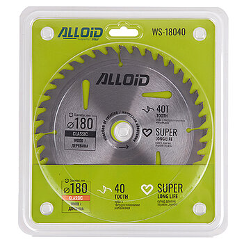 Диск пиляльний по дереву Alloid 180х25,40/22,20 мм (WS-18040)