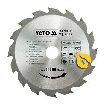Диск пиляльний по дереву і пластику Yato 140х20х2,0 мм (YT-6052)
