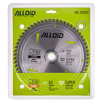 Диск пиляльний по дереву Alloid 230х30,0/25,40/22,20 мм (WS-23060)