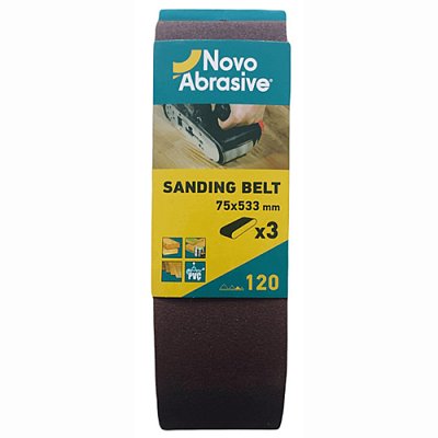 Шліфувальна стрічка NOVOABRASIVE 75х533мм P120 3шт (NASB75533120)