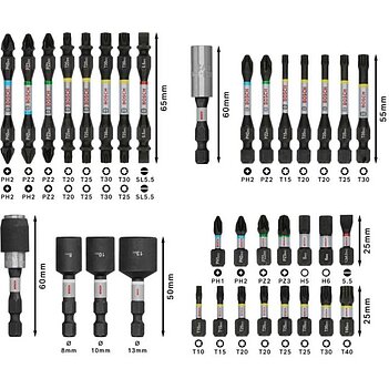 Набір біт ударних Bosch PRO Impact 1/4" 35 шт. (2608521U77)