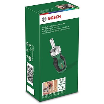 Отвертка с трещоткой и набором бит Bosch 7 шт. (1600A027PK)