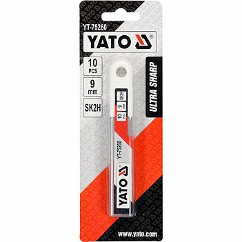 Лезвие для ножа сегментированное Yato Ultra Sharp 9мм 10шт. (YT-75260)