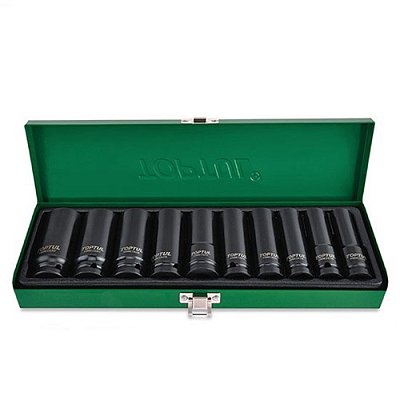 Набір головок 6-гранних ударних подовжених Toptul 1/2" 10 шт (GEAD1002)