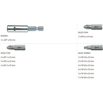 Набор бит WERA Bit-Check 30 Wood 2 1/4" 30 шт. (05057432001)