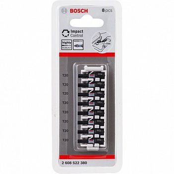 Бита Torx ударная Bosch Impact Control 1/4" T20 8шт (2608522380)