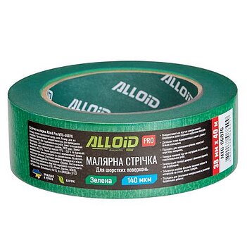Стрічка малярна Alloid Pro 38 мм х 40 м зелена (MTG-66076)