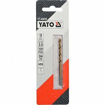Сверло по металлу Yato HSS-TiN 3,5x70мм 1шт (YT-44639)