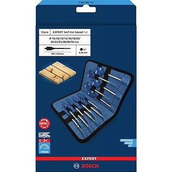 Набор сверл по дереву Bosch Expert Self Cut Speed Spade Drill Bit Set 13 шт. (2608902112)