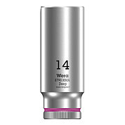 Головка торцевая 6-гранная удлиненная WERA 8790 HMA Deep Cr-V 1/4" 14 мм (05004511001)