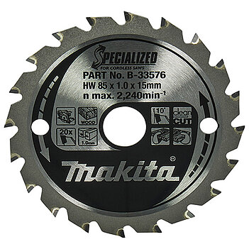 Диск пиляльний по дереву Makita Specialized 85х0,7х15,0 мм (B-33576)