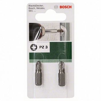 Бита Pozidriv Bosch 1/4" PZ3 2шт (2609255924) 