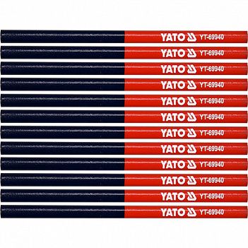 Олівець столярний двоколірний Yato 12 шт (YT-69940)