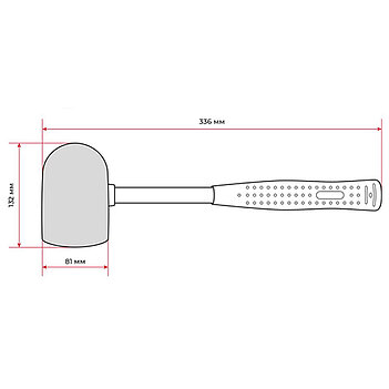 Киянка резиновая INTERTOOL 1250 г (HT-0228)