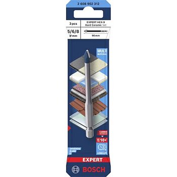 Набор сверл по керамике Bosch HEX-9 HardCeramic 3 шт. (2608902312)