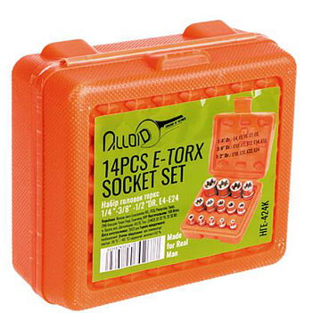Набор головок Torx Alloid 1/4", 3/8", 1/2" 14 шт. (НГЕ-424K)
