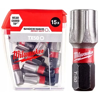 Біта ударна Torx Milwaukee Shockwave Impact Duty 1/4" TX50 15 шт. (4932430892)