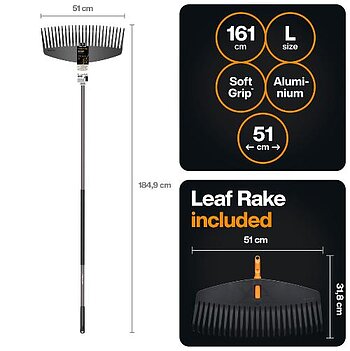 Граблі віялові для листя Fiskars OneClick + ручка L (1080713)
