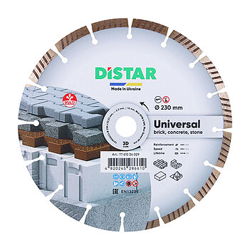 Диск алмазный сегментированный Distar Universal 230x22,23х2,3мм (11161034029) Диск алмазный сегментированный Distar Universal 230x22,23х2,3мм (11161034029)