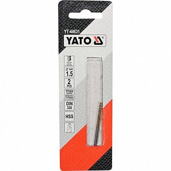 Сверло по металлу Yato HSS-TiN 1,5x40мм 2шт (YT-44631)
