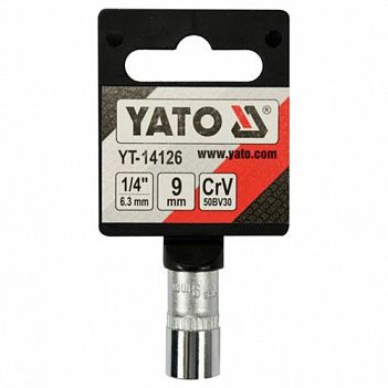 Головка торцева 6-гранна Yato 1/4" 9 мм (YT-14126)