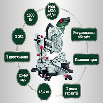 Пила торцовочная Metabo KGSV 254 MC (615254000)