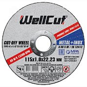 Круг отрезной по металлу WellCut 115x1,0x22,23мм (WCM11510)