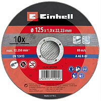 Круг отрезной по металлу Einhell 125x1,0x22,23 мм 10 шт. (711945)