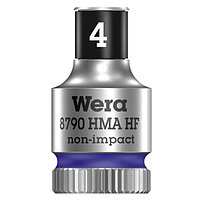 Головка торцевая 6-гранная WERA Zyklop 8790 HMA HF Cr-V 1/4" 4 мм с фиксирующей функцией (05003717001)