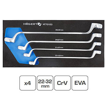 Набор ключей накидных в ложементе Hoegert Cr-V 4 ед. (HT7G123)