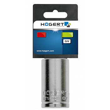 Головка торцевая 6-гранная Hoegert Cr-V 1/4" 6 мм (HT1A006)