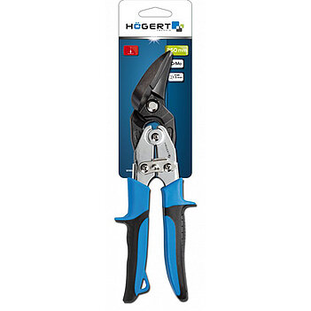 Ножницы по металлу изогнутые левые Hoegert Cr-Mo 250мм (HT3B504)