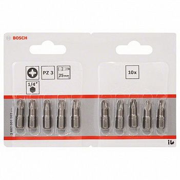 Бита Pozidriv Bosch Extra Hard 1/4" PZ3 10шт (2607001563)