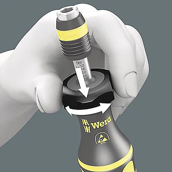 Отвертка-битодержатель динамометрическая WERA Kraftform 7441 ESD 1/4" 1,2-3,0 Нм с антистатическим покрытием (05074731001)