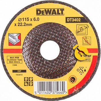 Круг зачисний по металу DeWalt 115х6,0х22,23 мм (DT3402QZ)