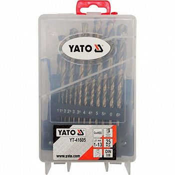 Набір свердел по металу Yato Co-HSS 25шт (YT-41605)