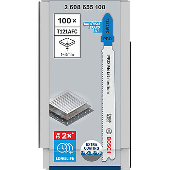 Полотно пиляльне по металу Bosch PRO Metal medium T121AFC 92 мм 100 шт. (2608655108)