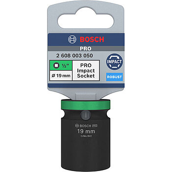 Головка торцевая 6-гранная ударная Bosch PRO Impact Socket Standart 1/2" 19 мм (2608003050)