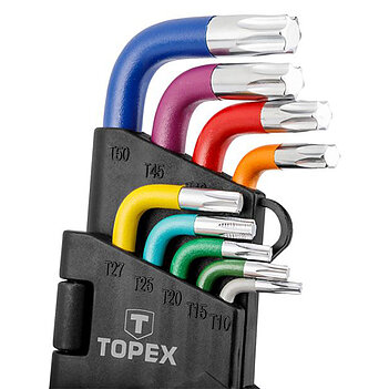 Набор ключей Torx Г-образных TOPEX Cr-V 9 ед. (35D969)