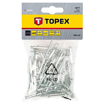 Заклепки алюмінієві TOPEX 4,8х12,5 мм 50 шт. (43E503)