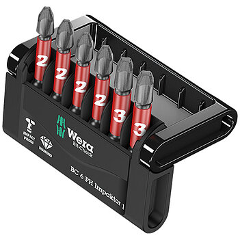 Набір біт ударних WERA Bit-Check 6 PH Impaktor 1 1/4" 6 шт. (05057691001)