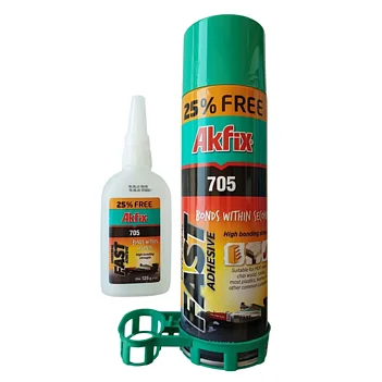 Клей с активатором для экспресс-склейки Akfix 705 500 мл/125 г (GA066)