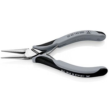 Довгогубці прямі KNIPEX 145 мм для електроніки антистатичні міні (35 62 145 ESD)